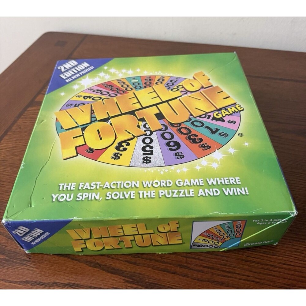 WHEEL OF FORTUNE Board Game by Pressman 2nd Edition All Puzzles Pieces COMPLETE